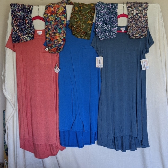 LuLaRoe Other - Lularoe Mix and Match: 5 legging, 3- Carly Dresses